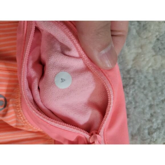 Run Pace Setter Lululemon Tennis Skirt Skort Wagon Striped Orange Size 4 - Picture 5 of 7